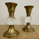 Bougeoirs laiton plexi années 70