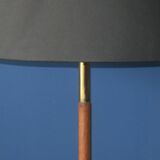 Danish teak floor lamp with brass tripod foot, 1960s