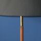 Danish teak floor lamp with brass tripod foot, 1960s