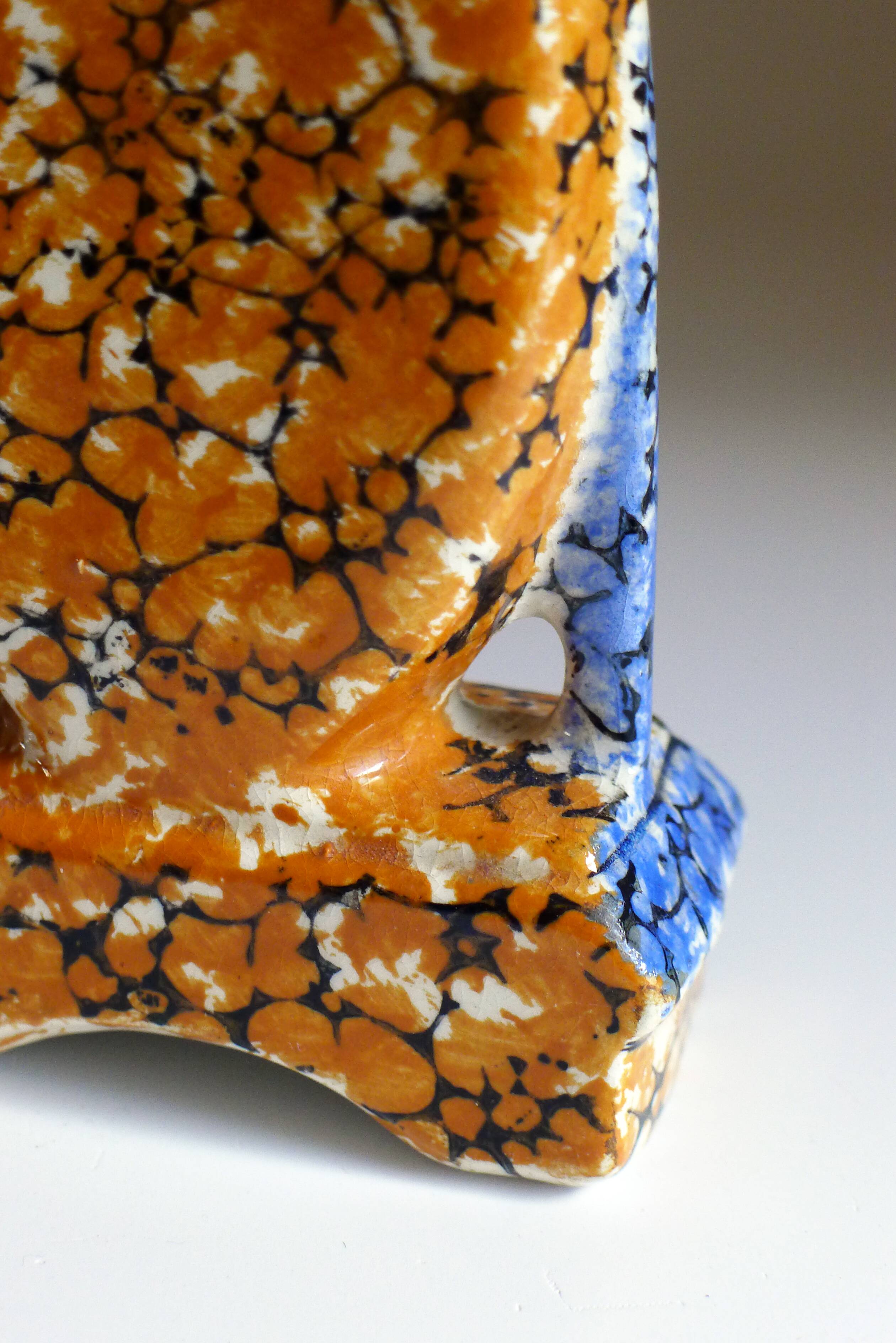 Pair of Art Deco marbled vases