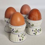 Set of 4 antique porcelain egg cups, Pillivuyt & Cie, circa 1900