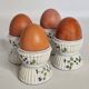 Set of 4 antique porcelain egg cups, Pillivuyt & Cie, circa 1900