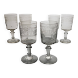 6 wine glasses with Greek-style decoration
