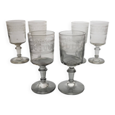 6 wine glasses with Greek-style decoration