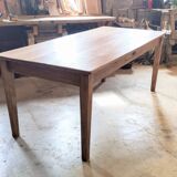 Rustic farmhouse table in solid oak with antique patina finish 200 x 90