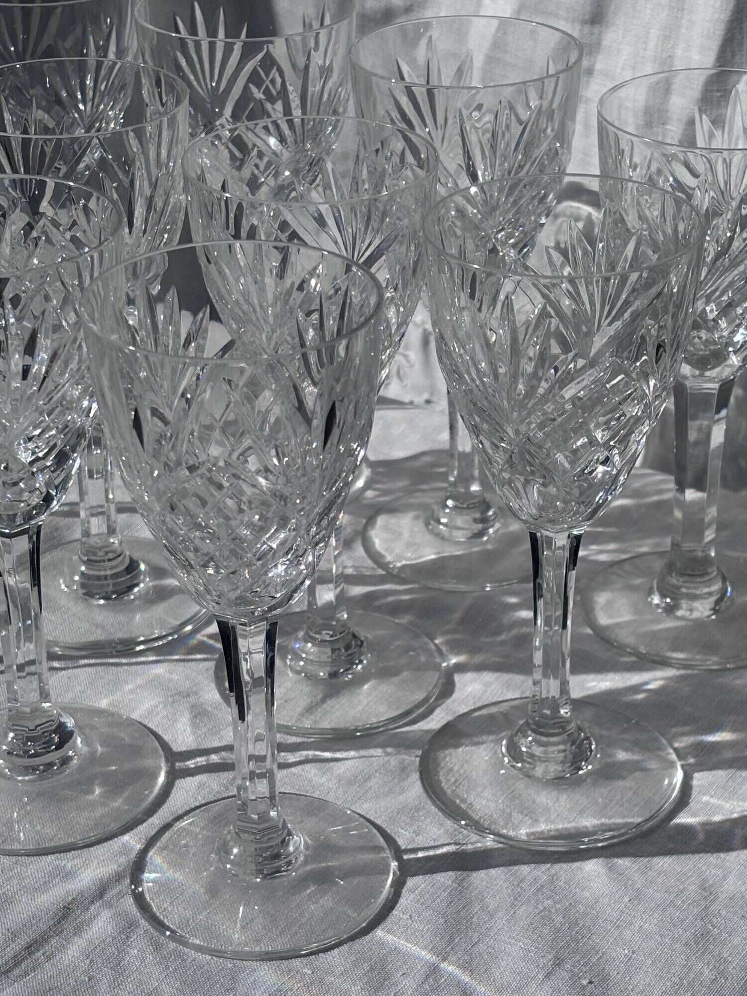 Set of 11 chantilly white wine glasses by saint-louis