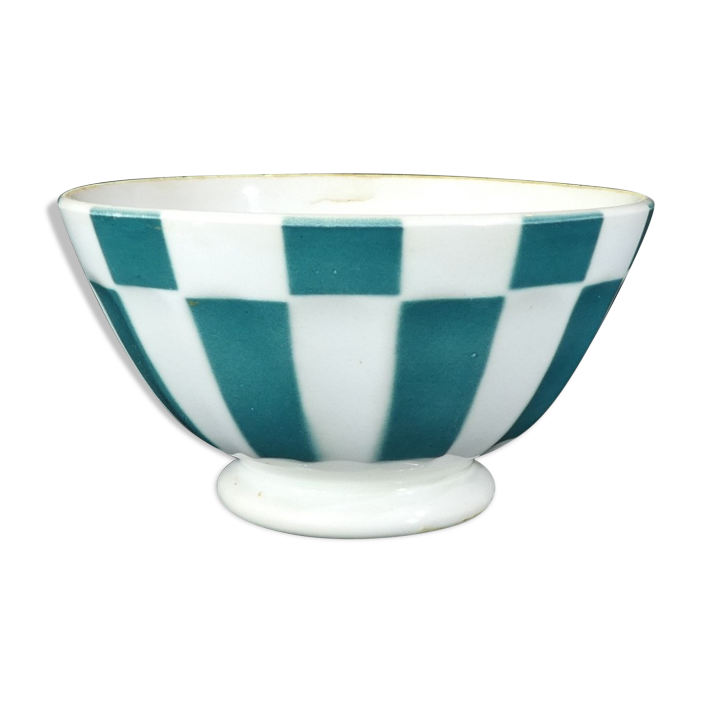 Former little bol Digoin has facets with green stripes