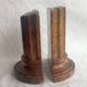 Genuine Red Alabaster Marble Italian Bookend Column Shaped Pair