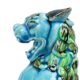 Paire de lions gardiens chinois (chiens Fô) en céramique bleue