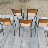 Lot five vintage school chairs
