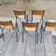 Lot five vintage school chairs