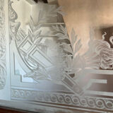 Pair of engraved glass doors