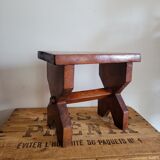 Brutalist wooden stool