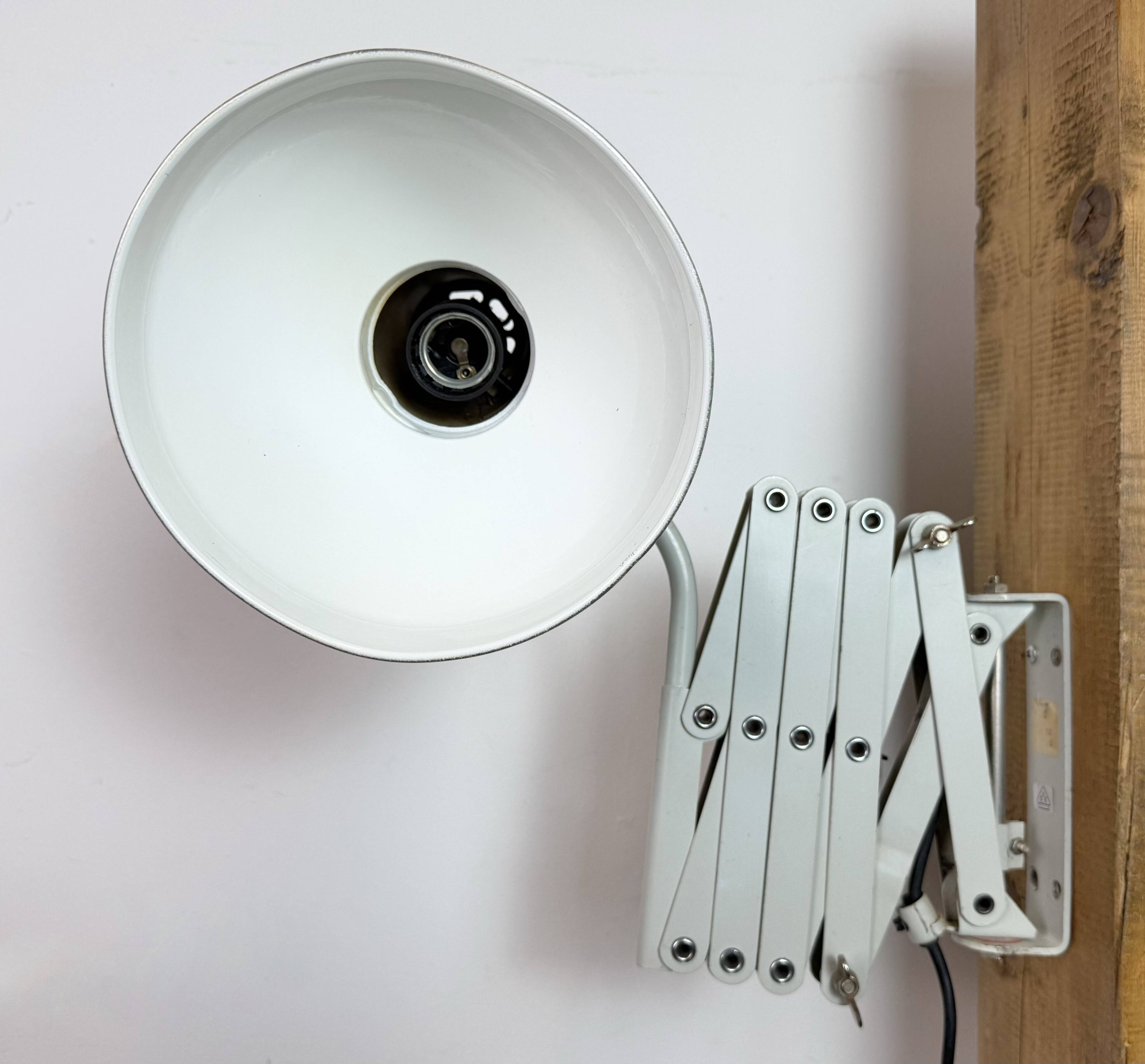 Grey German Industrial Scissor Wall Lamp from SIS, 1960s