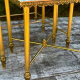 Vintage 70's nesting table in brass and mirror