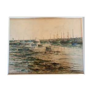 Aquarelle sur papier Port de Saint