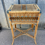 Vintage rattan storage unit