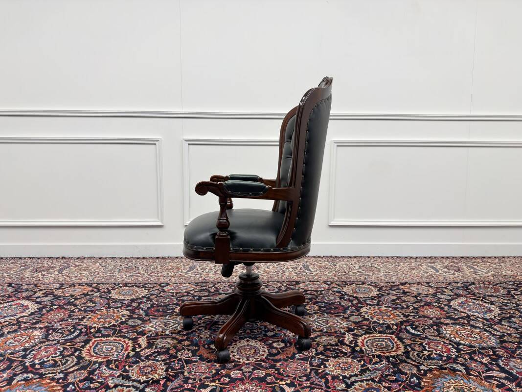 Classic English Chesterfield Desk Chair Green