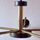 Vintage chandelier in molded glass, brass and steel - 5 branches - 1960s