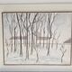 Oil painting on panel Winter landscape with snow Signed Bazin