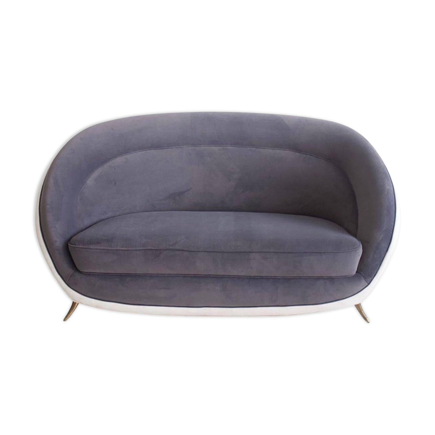 Grey velvet sofa by Guglielmo Veronesi for ISA, circa 1950.