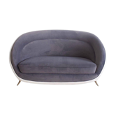 Canapé en velours gris de Guglielmo Veronesi pour ISA, vers 1950