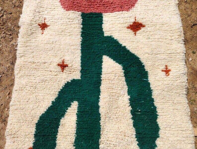 Handcrafted Beni Ouraine rug, size 200 x 300 cm, colorful patterns