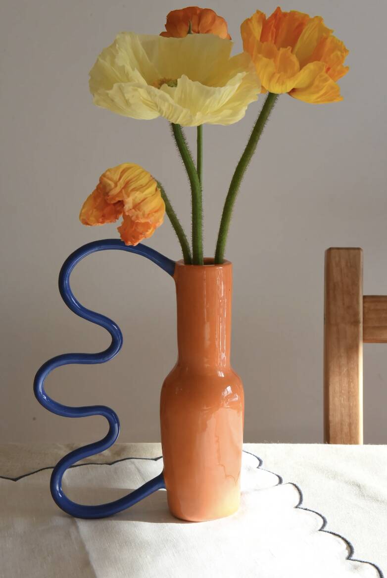 Orange and blue vase