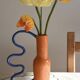 Vase orange et bleu
