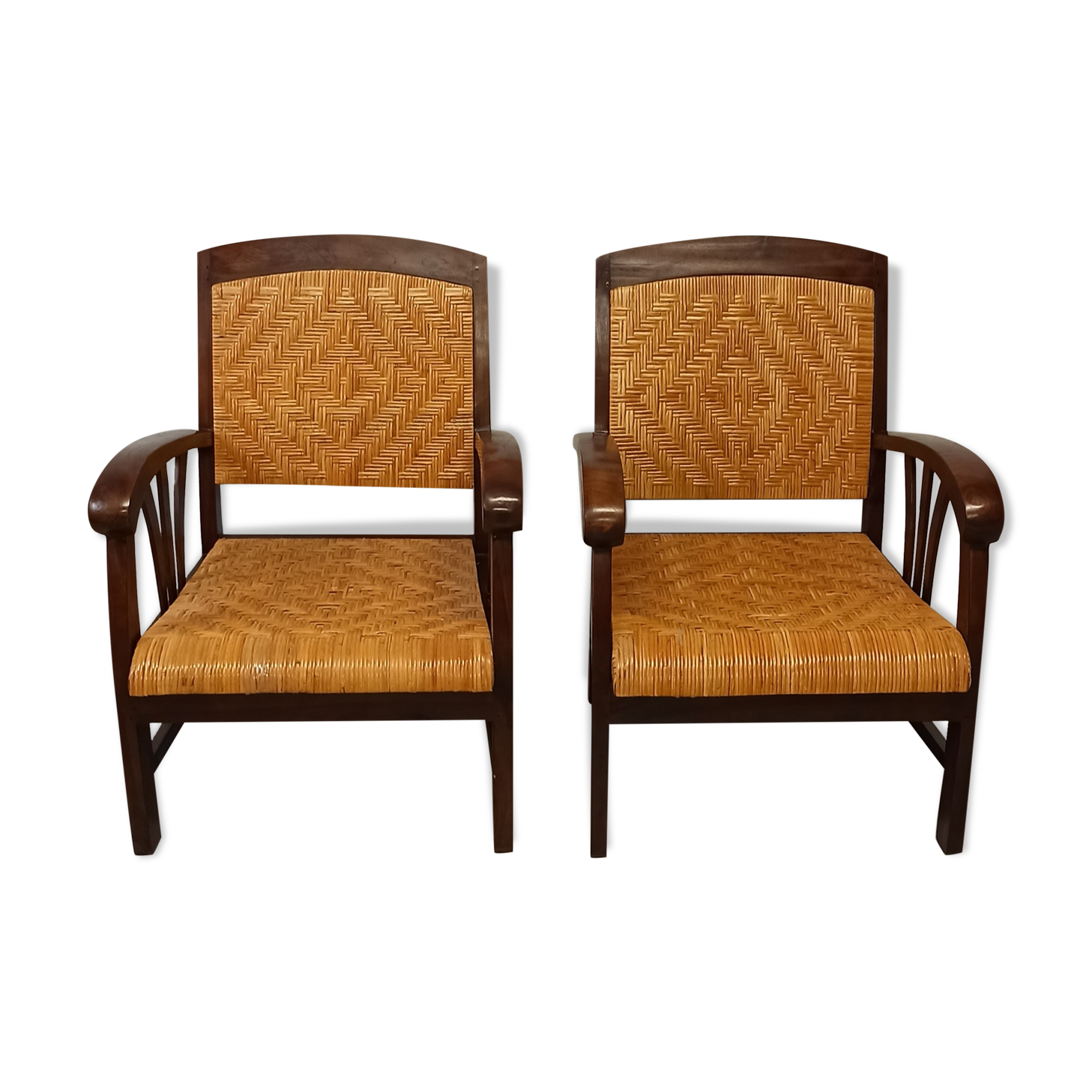Pair of colonial style armchairs