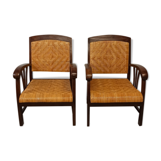 Pair of colonial style armchairs