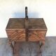 Former worker, 3 tiered wooden sewing box and feet in Louis XV vintage style