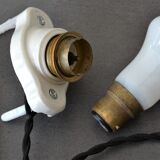 Oval porcelain hook to plug into socket