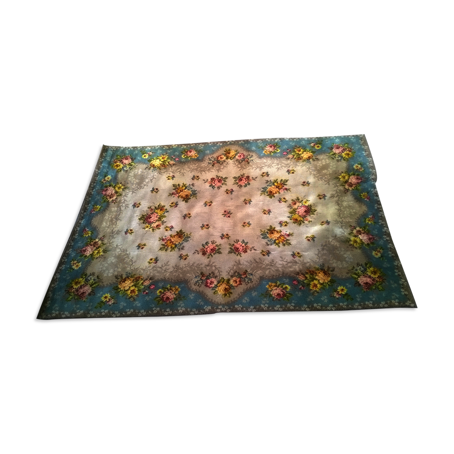 Tapis fleuri vintage 162x237cm