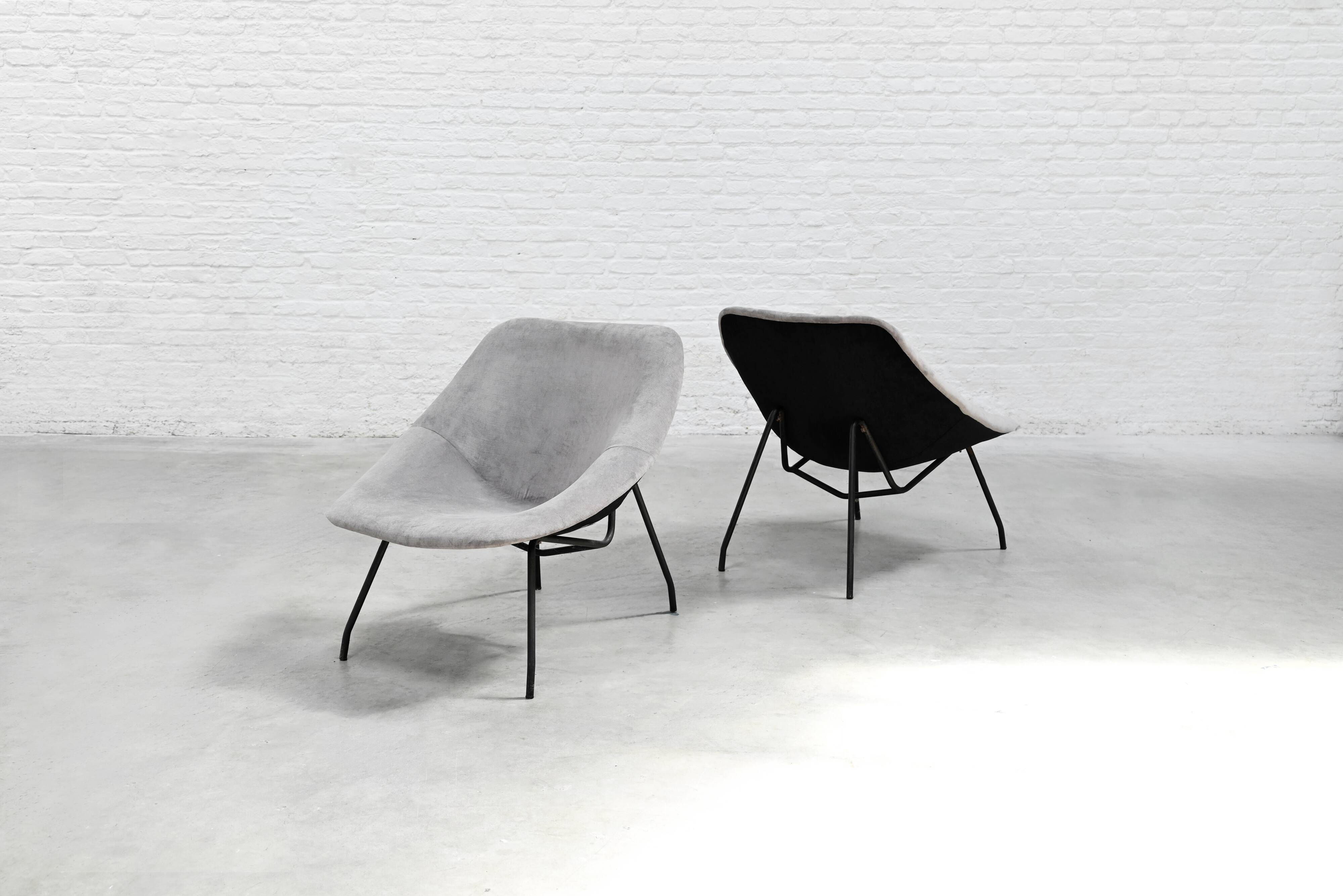 Pair of 1950's modernist lounge chairs by GAR, France