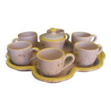 Hand decorated stoneware coffee service Sardinia Italy 20th century