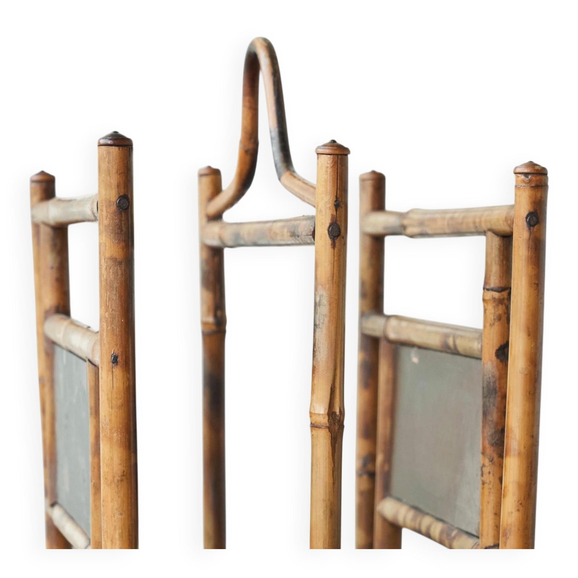 Anglo-Japanese bamboo imitation magazine rack, tortoiseshell, 19th century.
