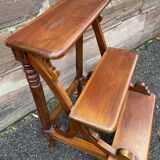 library step ladder vintage mahogany stool ladder