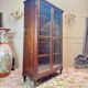 Library, mocheté mahogany display case in louis xvi style 19th century