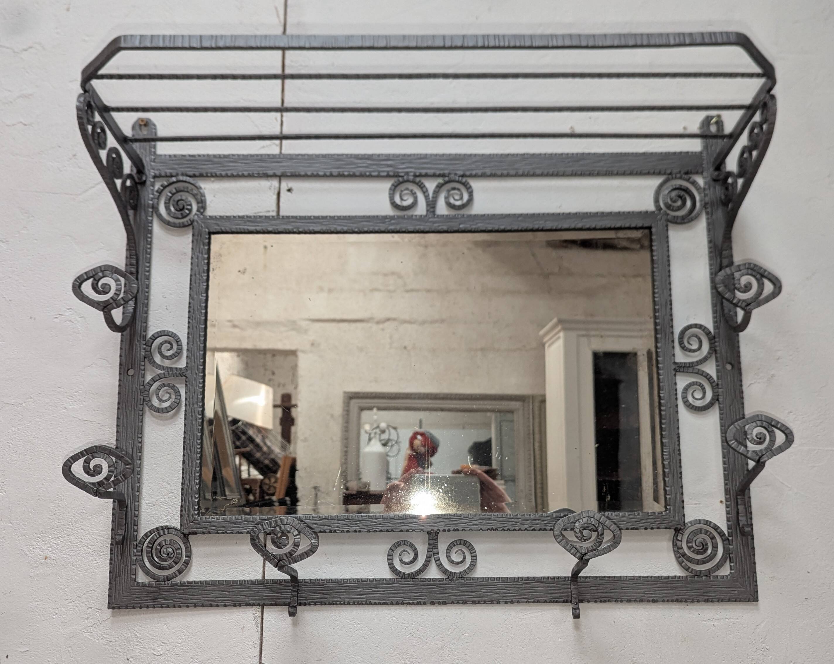 Superbe Porte-manteau Mural Porte Chapeau Art Déco Fer Forgé 1930 20 30