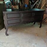 Six-drawer console table, African craftsmanship, Ivory Coast