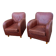 Pair of leather club chairs