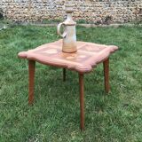 Vintage oak coffee table 1950 patterns card game