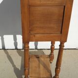 High bedside table made entirely of solid walnut