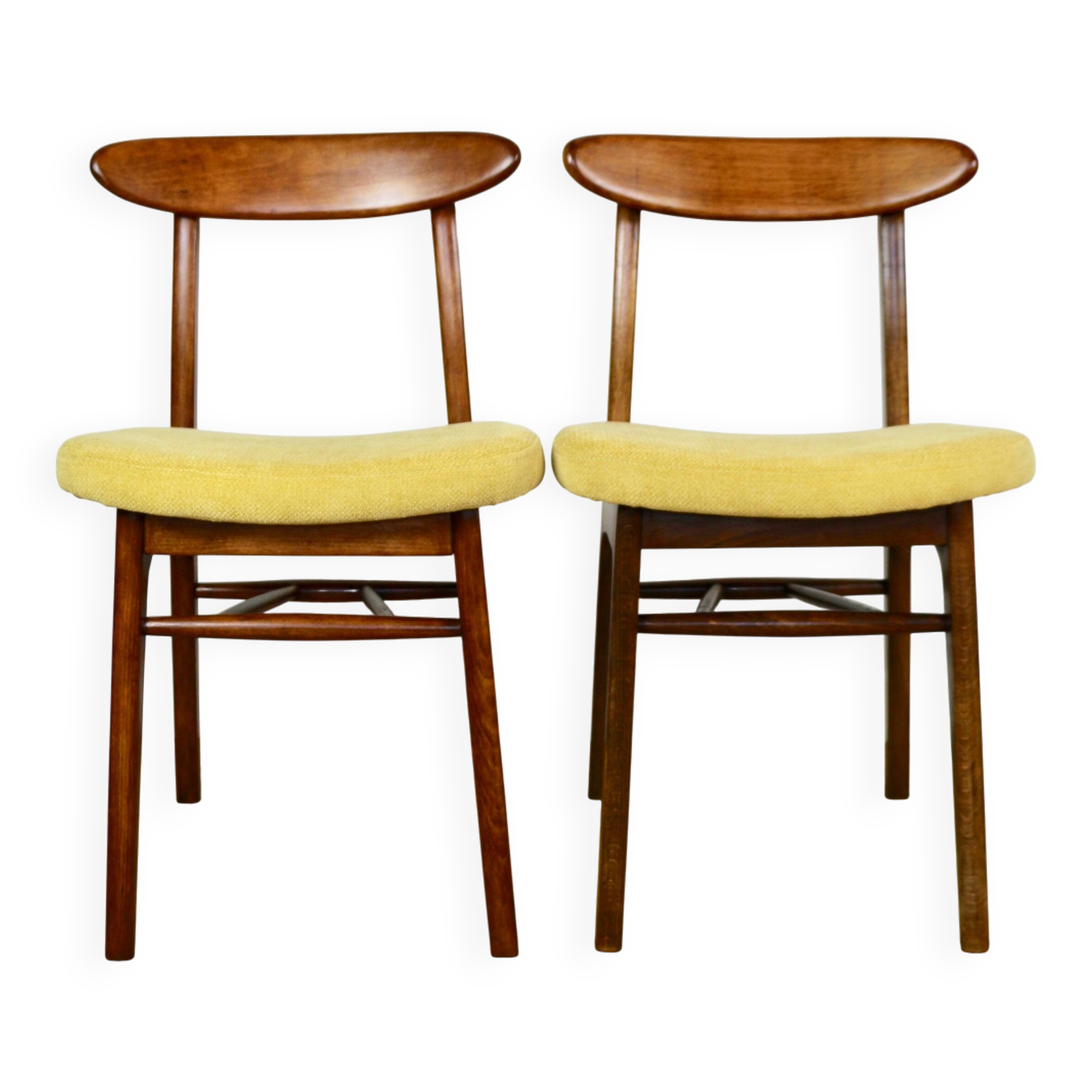 Vintage Hałas chairs yellow vintage - set of 2