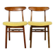 Vintage Hałas chairs yellow vintage - set of 2