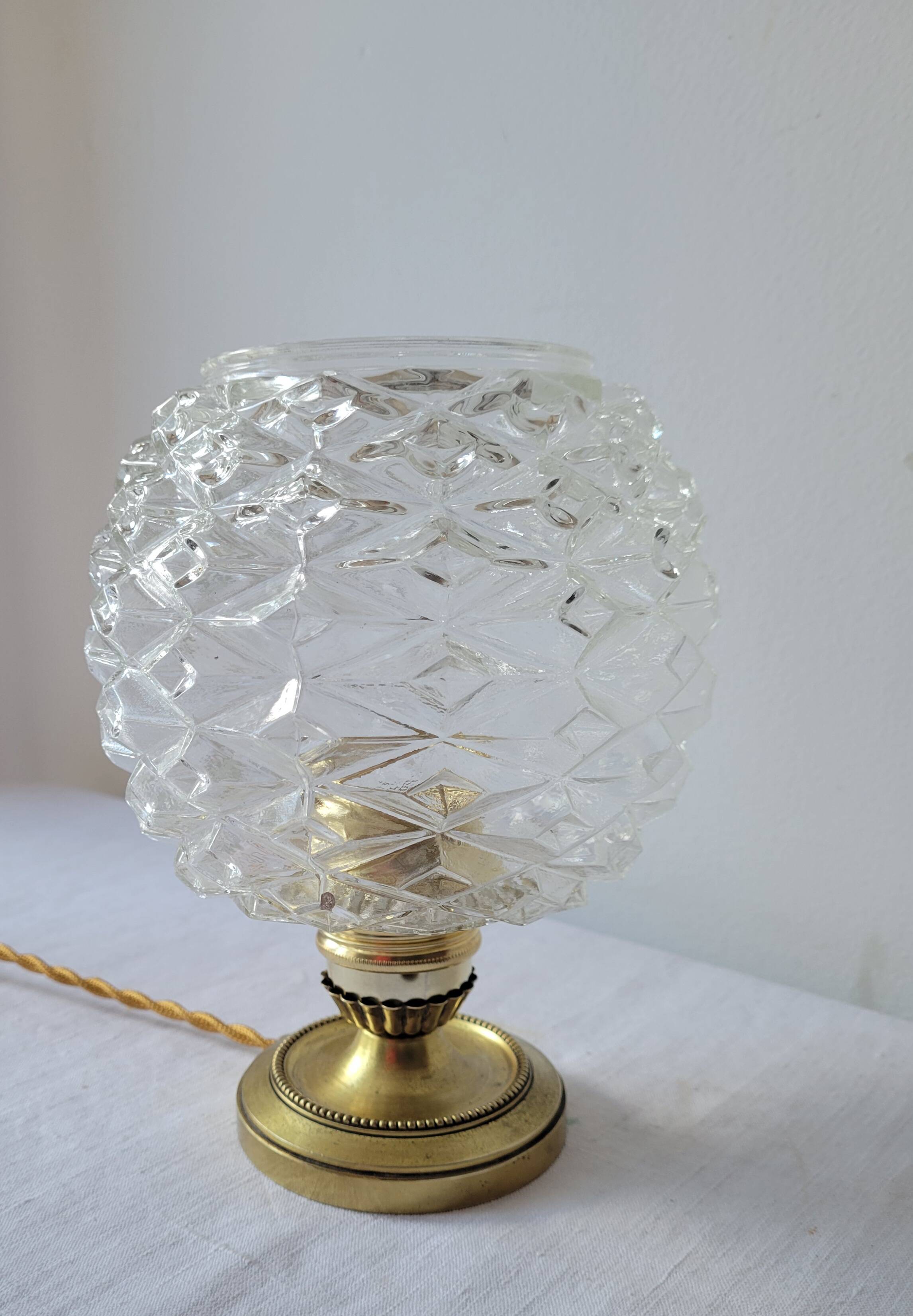 Brass and glass lamp