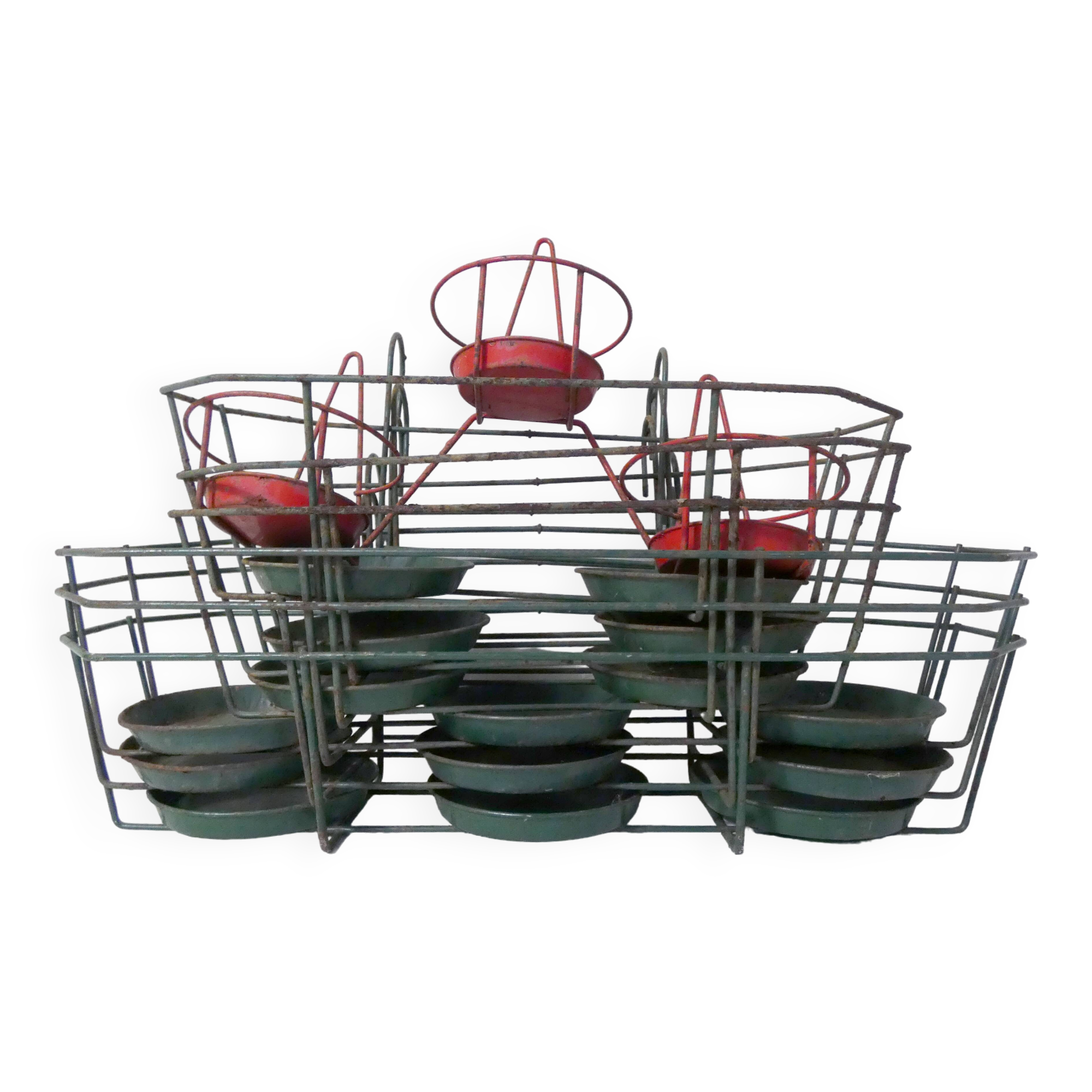 Set of vintage wire metal planters