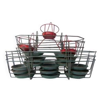 Set of vintage wire metal planters