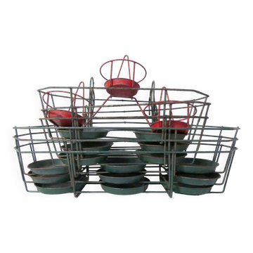 Set of vintage wire metal planters